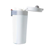 Kuber industries Stainless Steel Insulated Coffee Tumbler With Sipper Lid 380 ML-Pack of 4 (White)